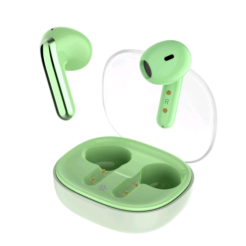 CELLY SHEER2 AURICOLARI TRUE WIRELESS CONTROLLO VOLUME/MUSICA CON CUSTODIA TRASPARENTE VERDE